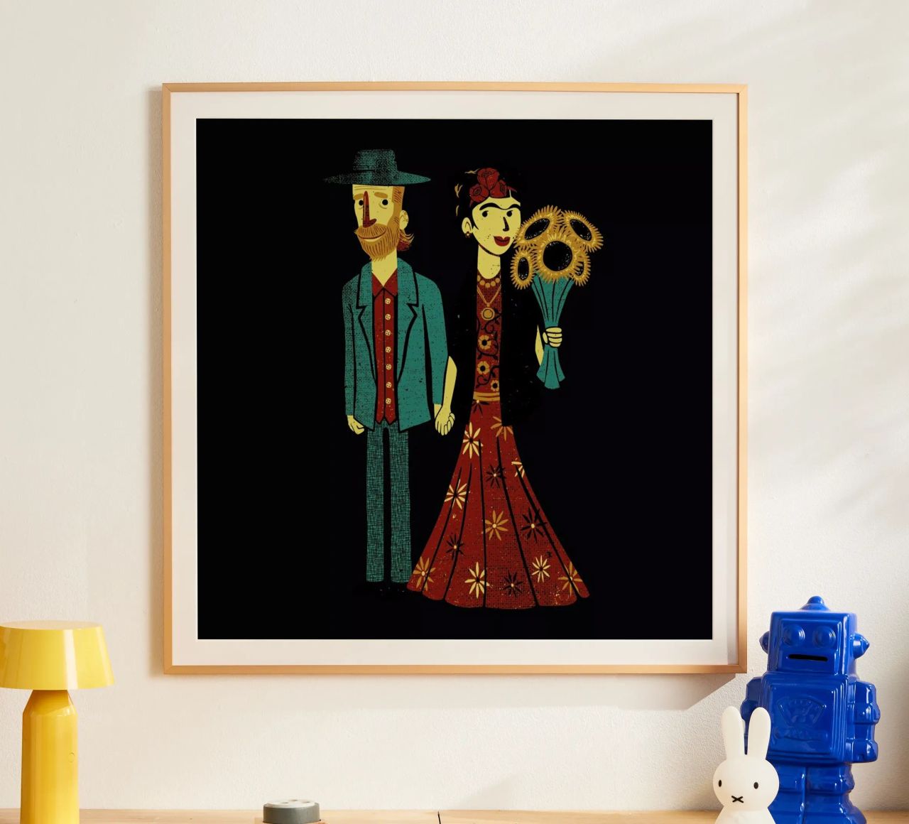 Love Is Art Frida and Van Gogh Poster von Tobe Fonseca