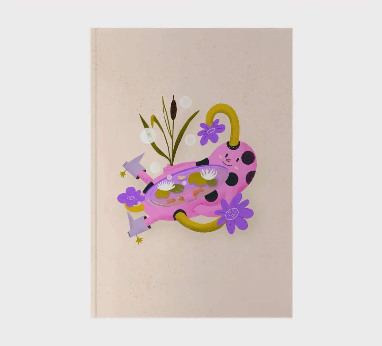 Small fun pond with ducks, fish and water lilies notebook by Bold & Beautiful