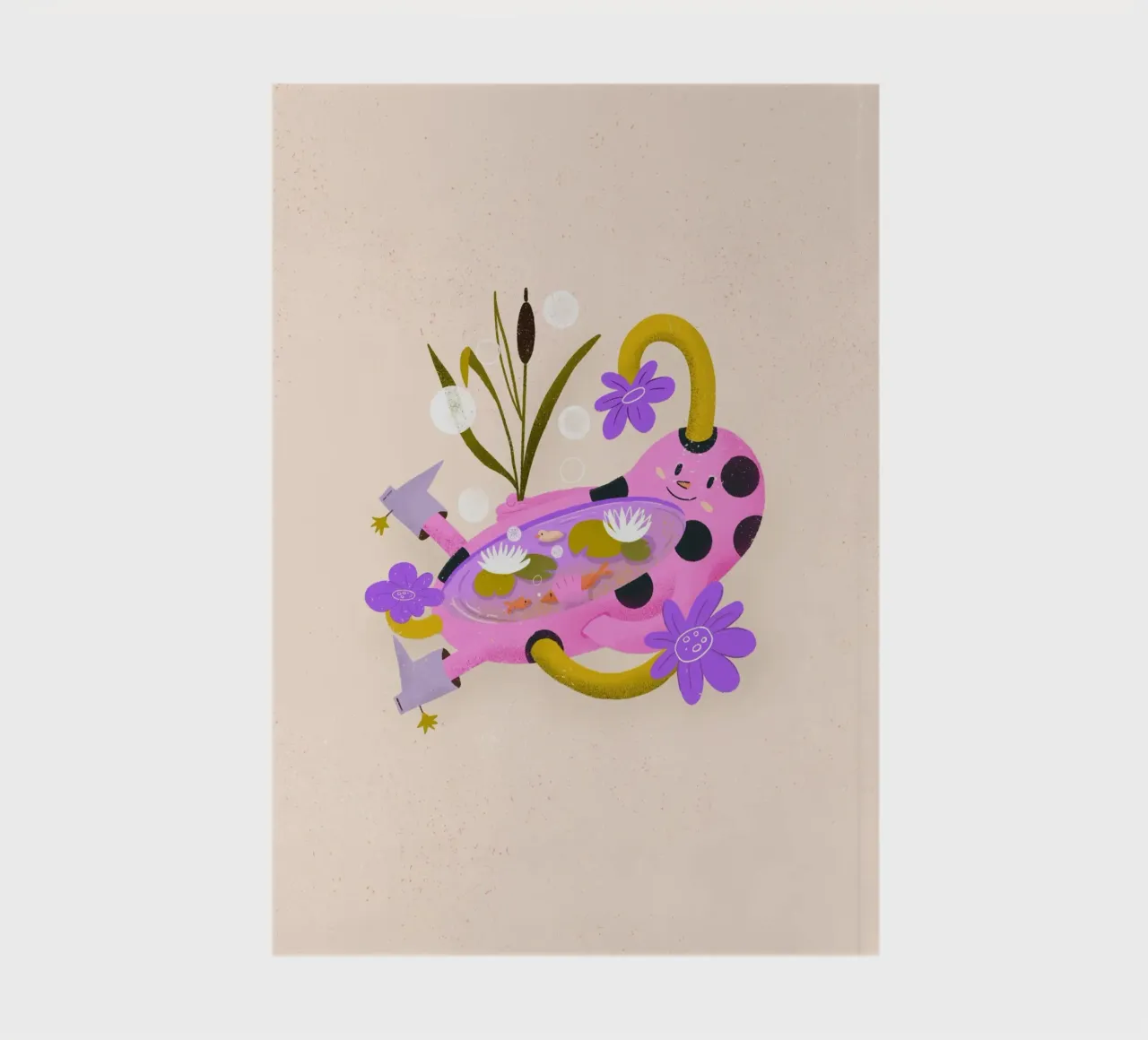 Small fun pond with ducks, fish and water lilies notebook by Bold & Beautiful