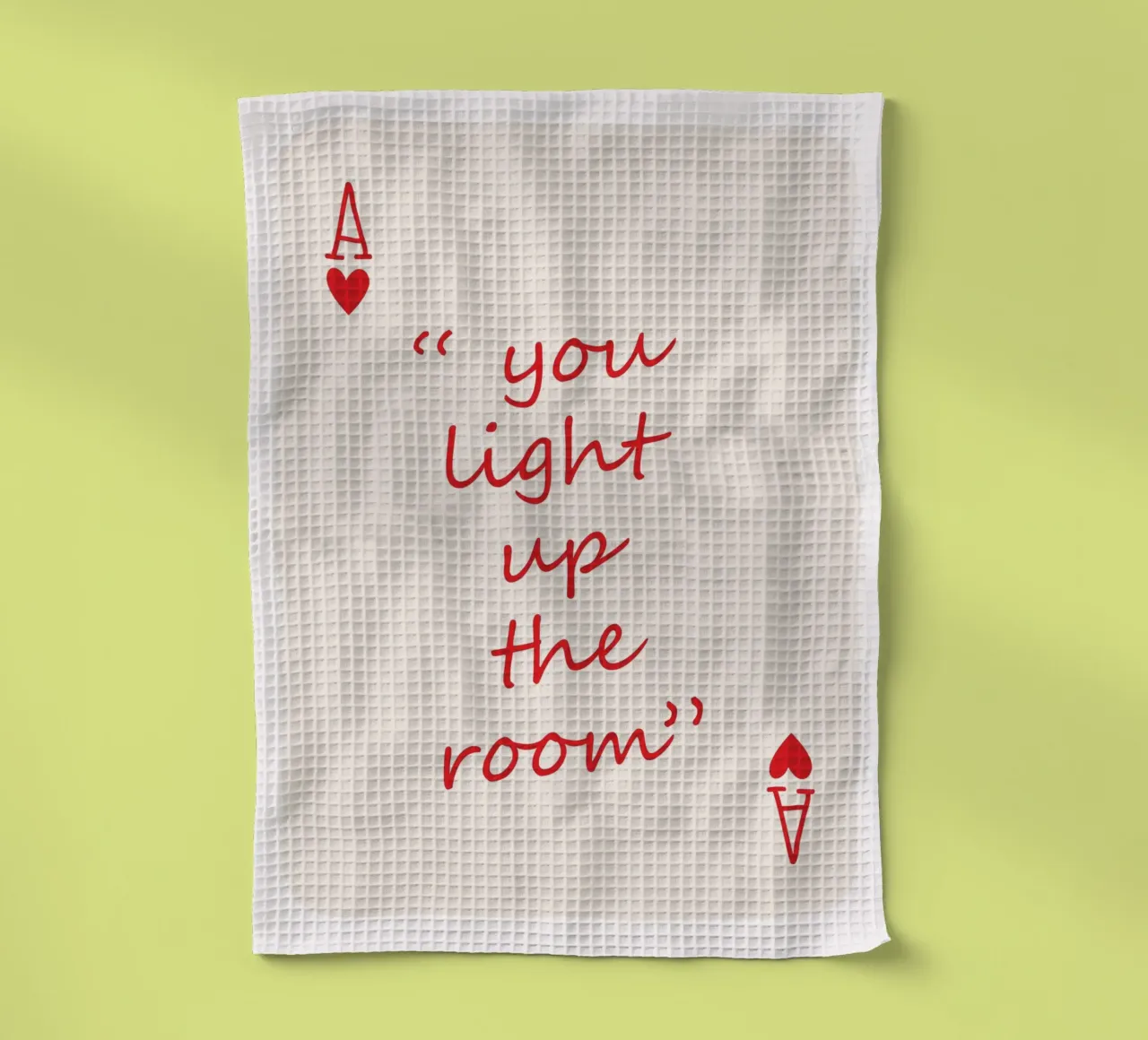 You light up my world, Ace Card, Playing card, typography torchon de pdigitalprints