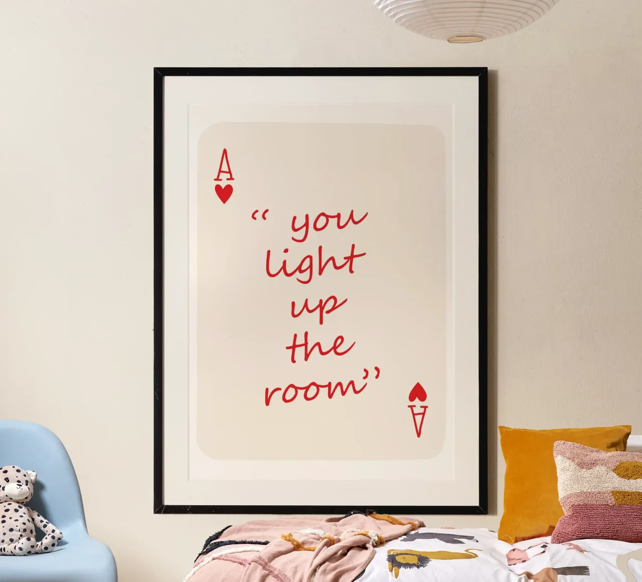 You light up my world, Ace Card, Playing card, typography poster by pdigitalprints