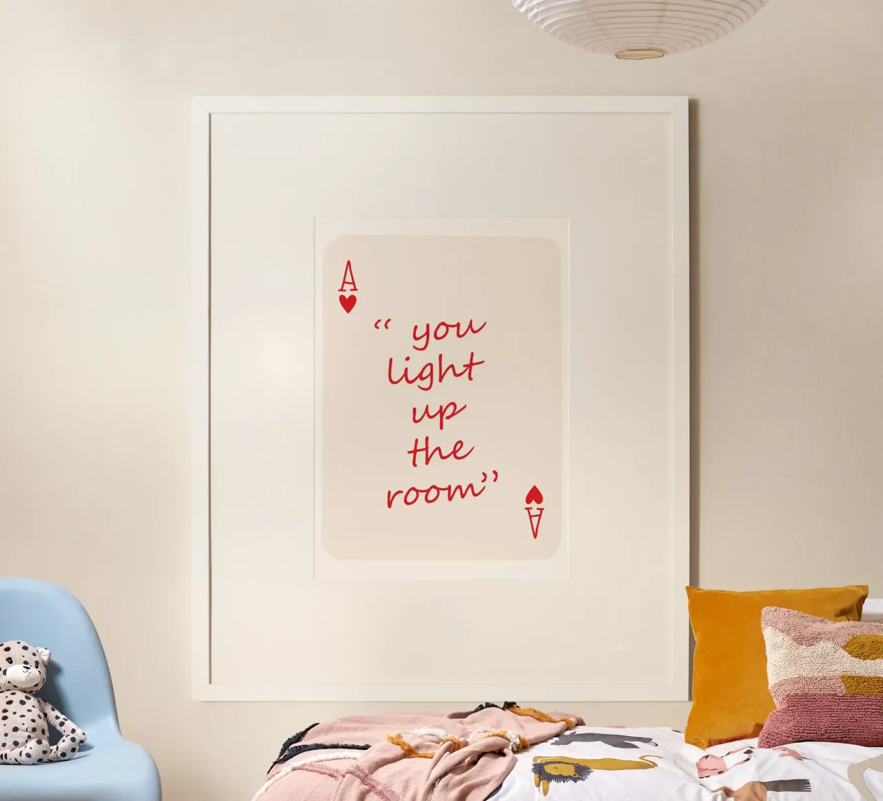 You light up my world, Ace Card, Playing card, typography poster by pdigitalprints