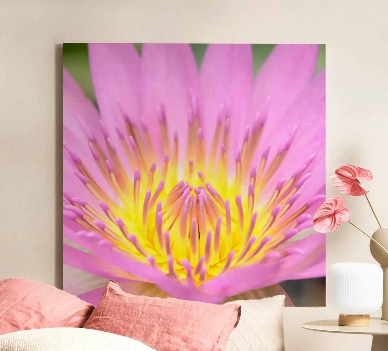 Lotus Flower no. 1 canvas met Baklijst van adrianooliveiraphoto