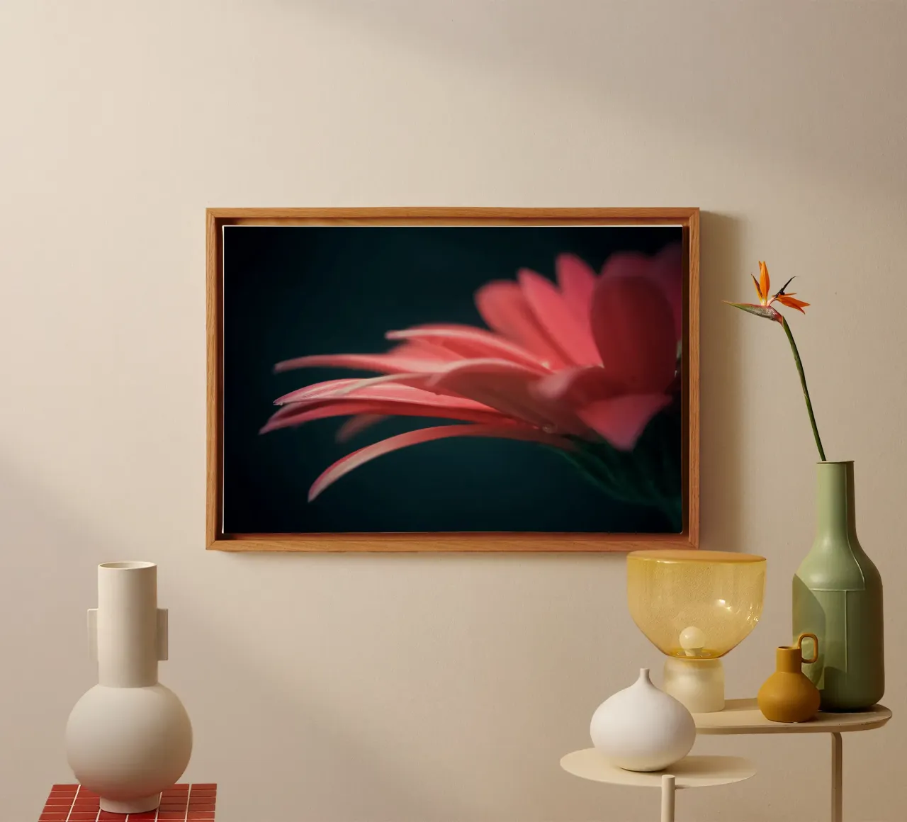 Gerbera flower no. 1 (close up) tela con Cornice a cassetta da adrianooliveiraphoto