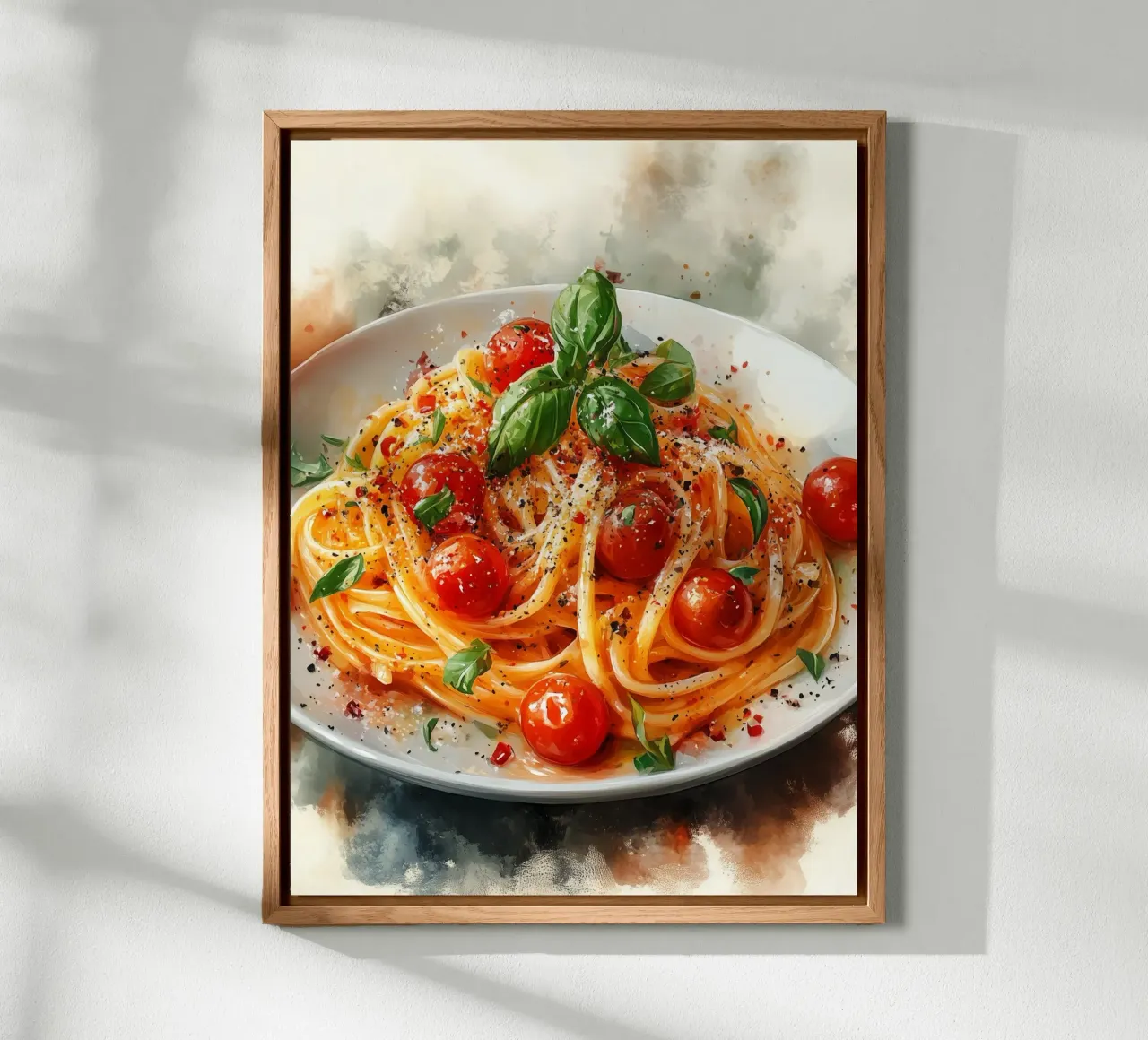 Spaghetti al pomodoro ciliegino e basilico alluminio dibond da Spice & Style