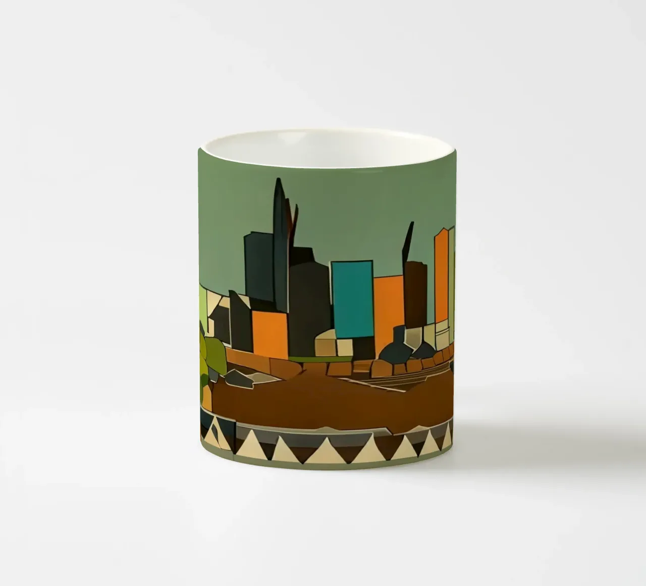 Skyline Francoforte sul Meno _1 tazza in ceramica da Abstract Art by LK