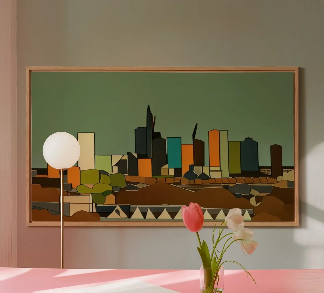Skyline Francoforte sul Meno _1 alluminio dibond da Abstract Art by LK