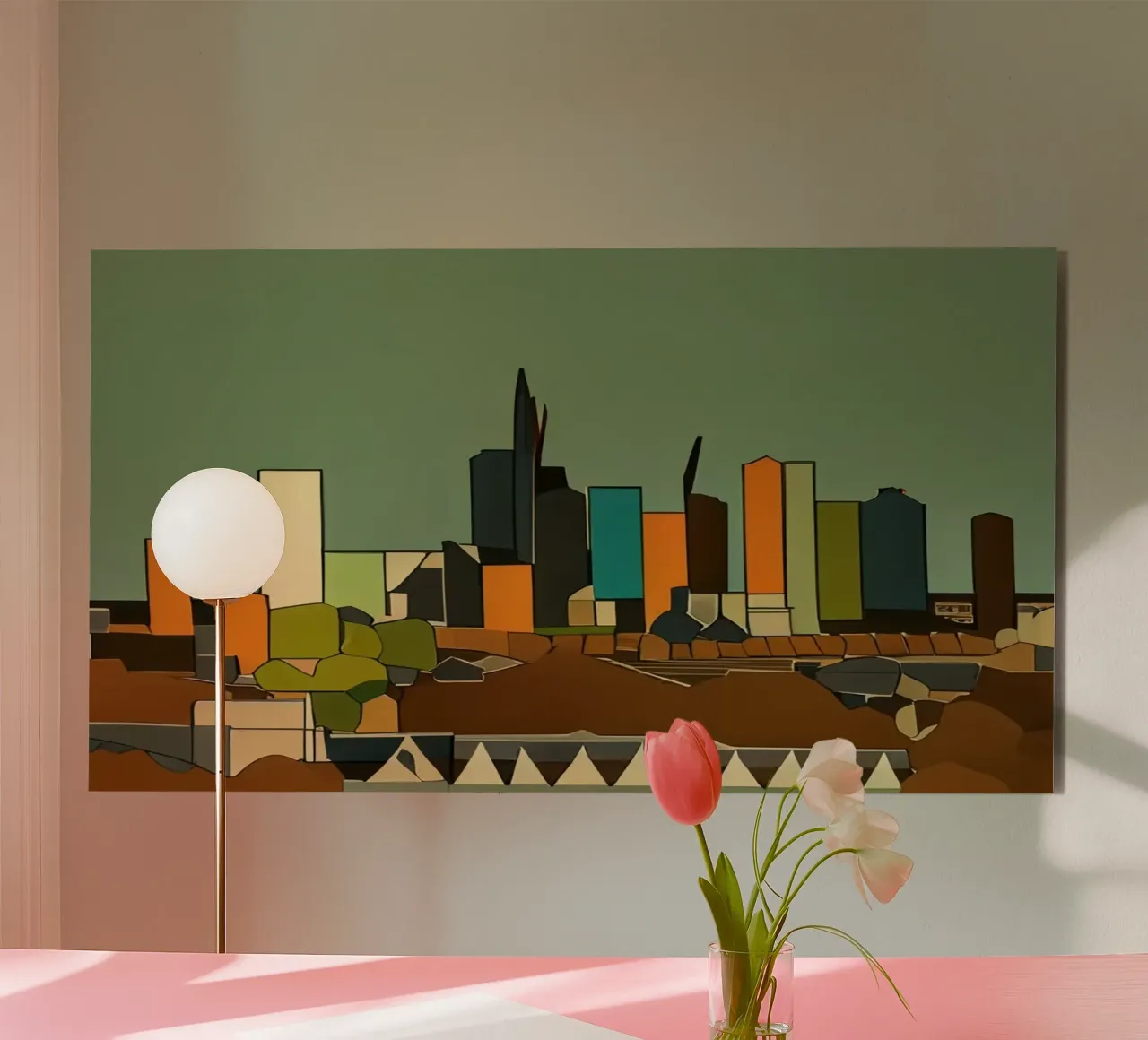 Skyline Francoforte sul Meno _1 alluminio dibond da Abstract Art by LK