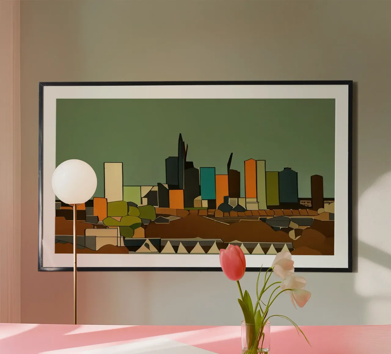 Skyline Francoforte sul Meno _1 carta hahnemühle da Abstract Art by LK