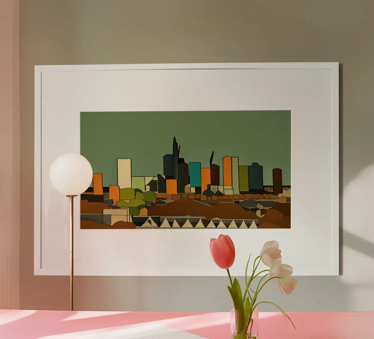 Skyline Francoforte sul Meno _1 carta hahnemühle da Abstract Art by LK