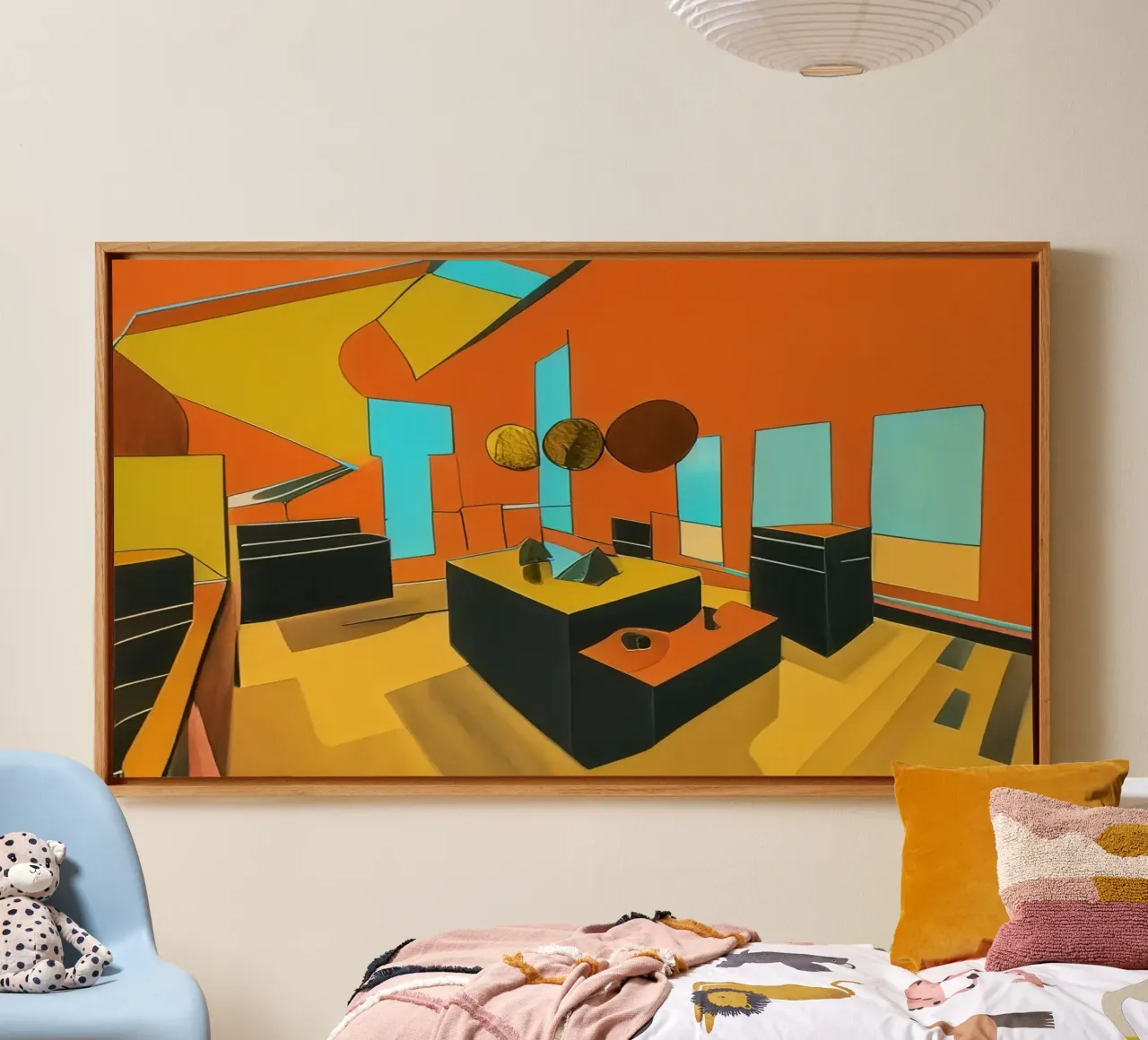 Mensa, cucina, sala comune tela con Cornice a cassetta da Abstract Art by LK