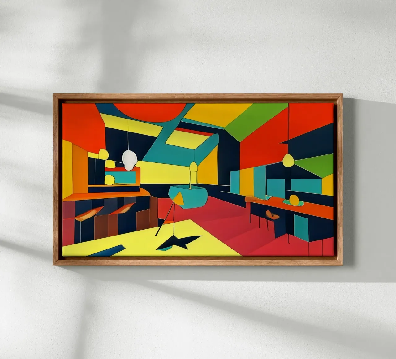 Mensa, cucina, sala comune tela con Cornice a cassetta da Abstract Art by LK