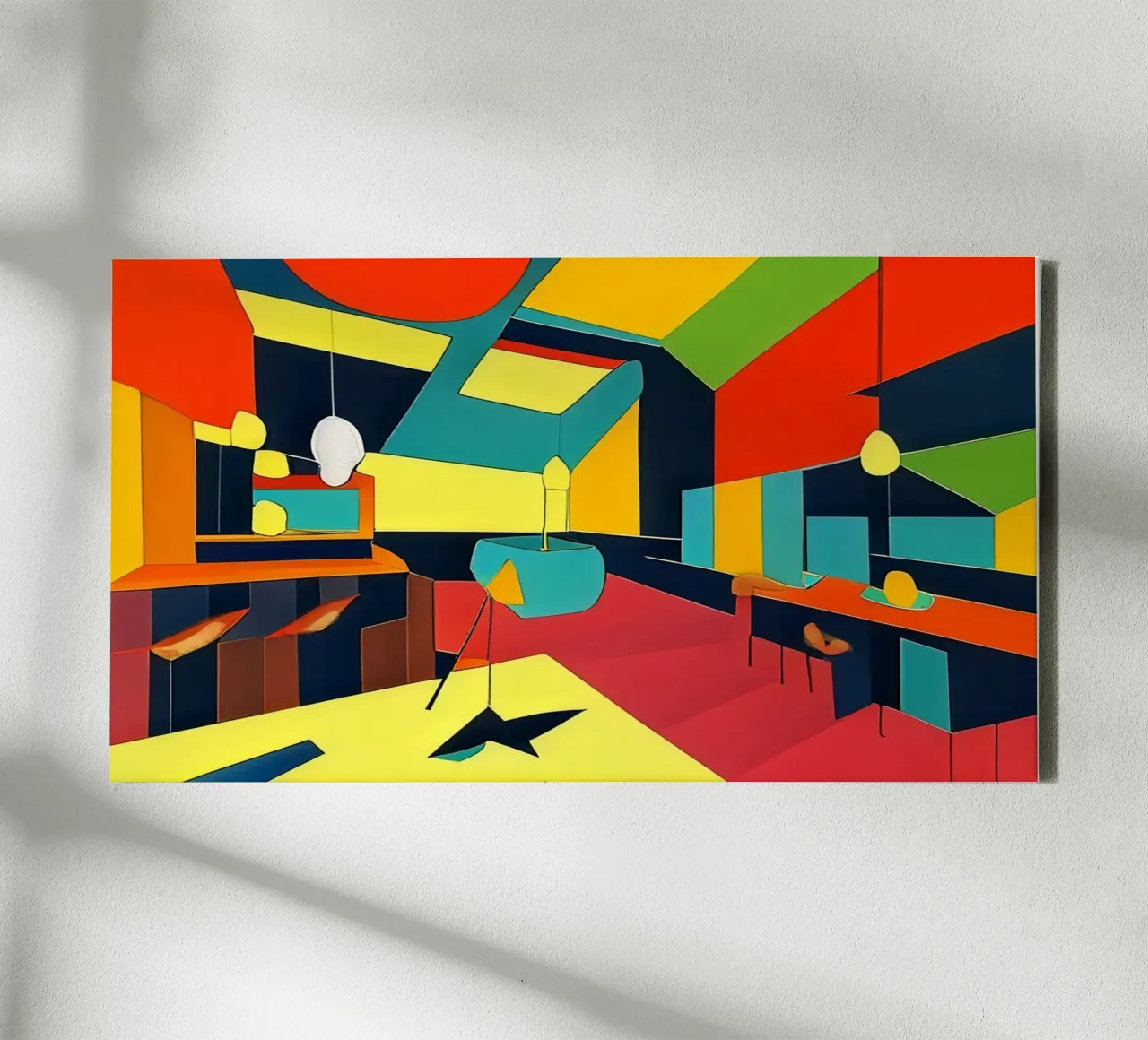 Mensa, cucina, sala comune tela con Cornice a cassetta da Abstract Art by LK