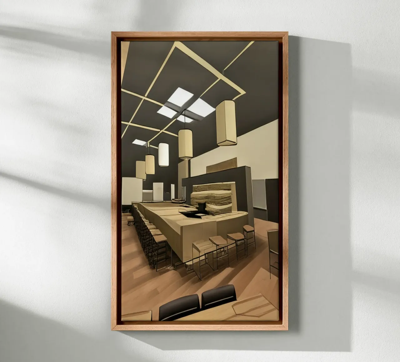 Bar, bancone, ristorante tela con Cornice a cassetta da Abstract Art by LK