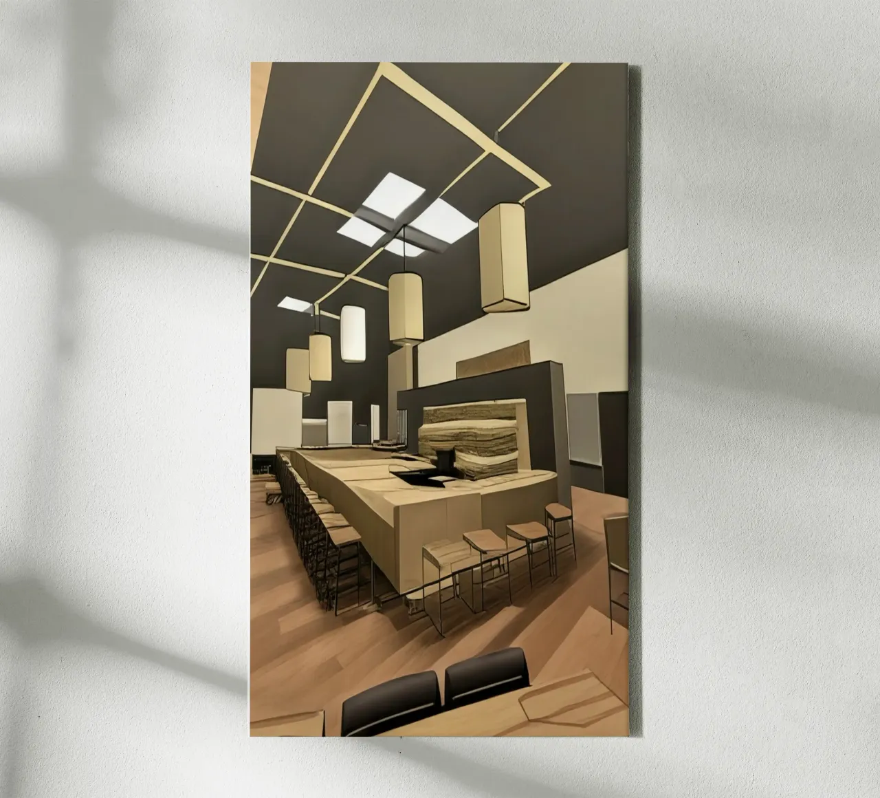 Bar, bancone, ristorante tela con Cornice a cassetta da Abstract Art by LK