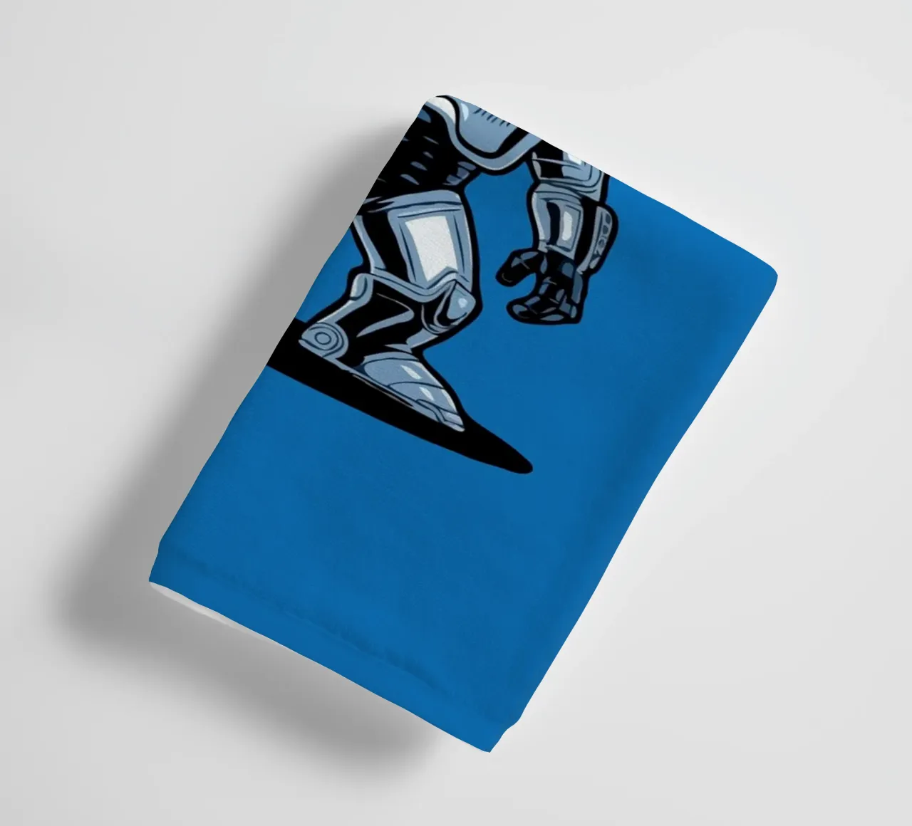 cartoonish character in metallic armor asciugamano da bagno da ramosashop