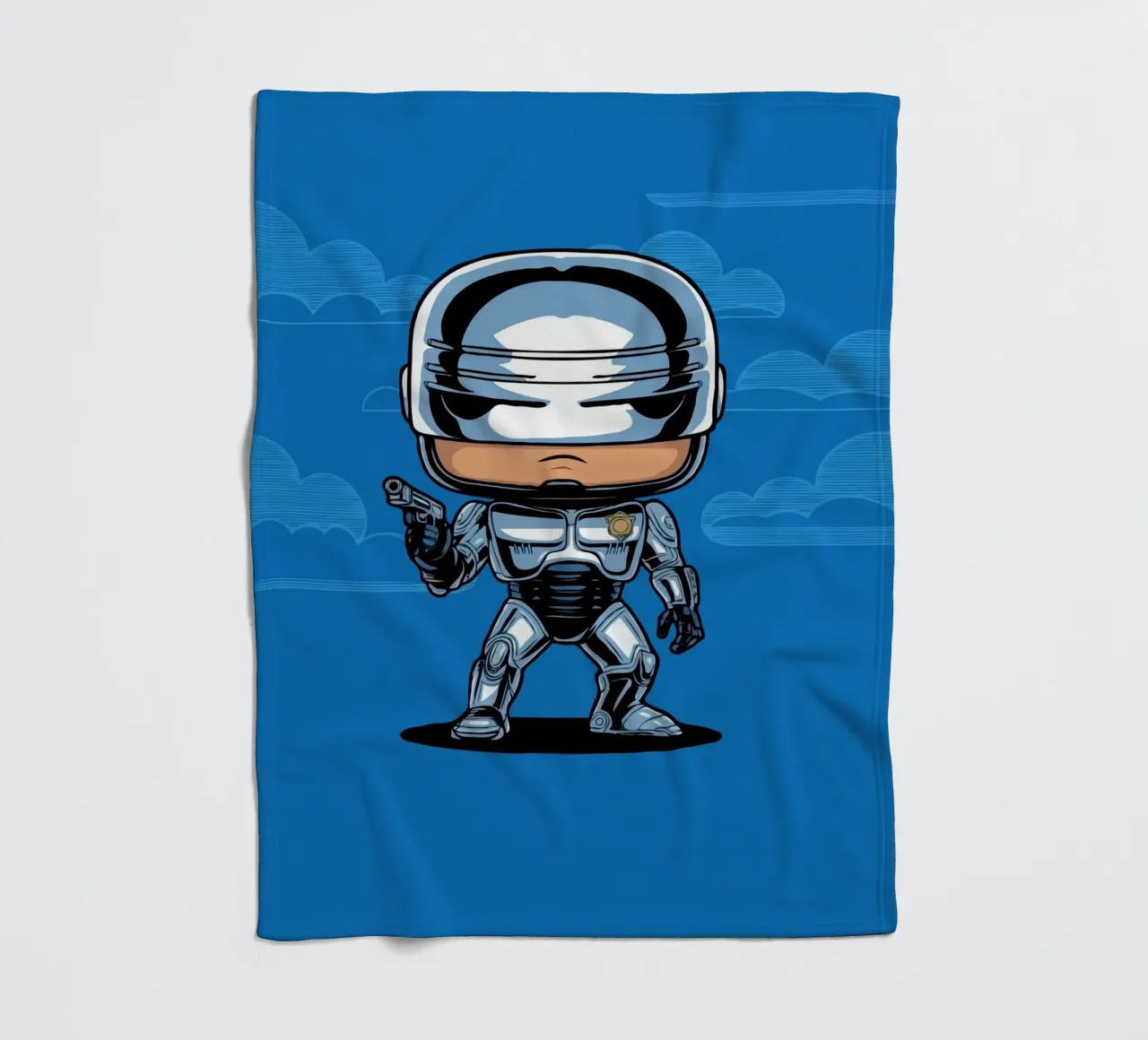 cartoonish character in metallic armor coperta in pile da ramosashop