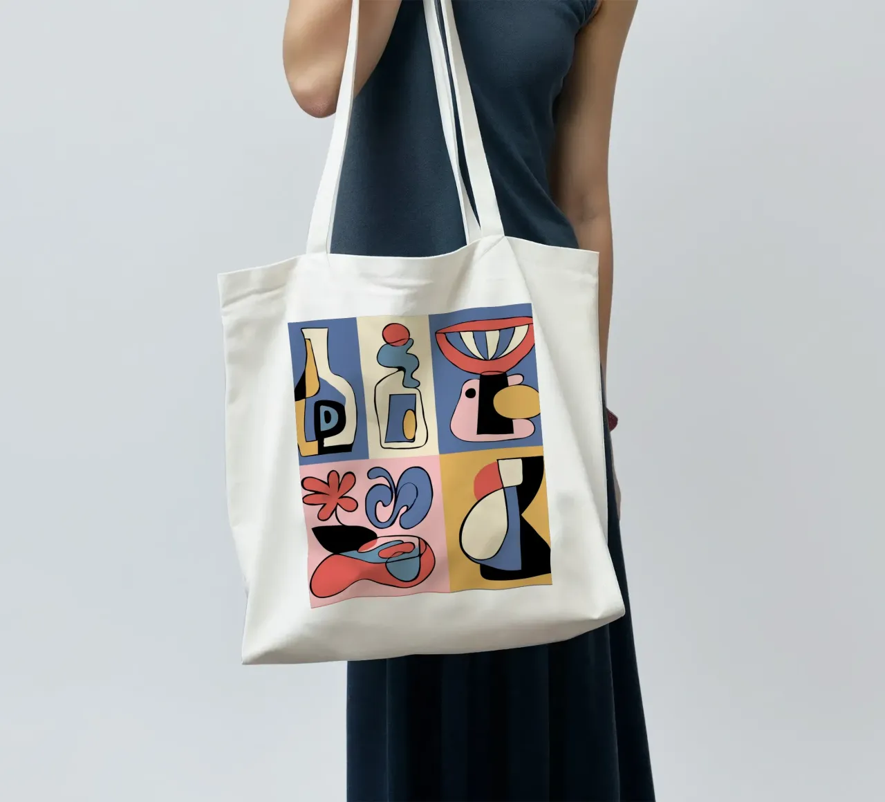 Bold abstract shapes borsa in juta da ramosashop