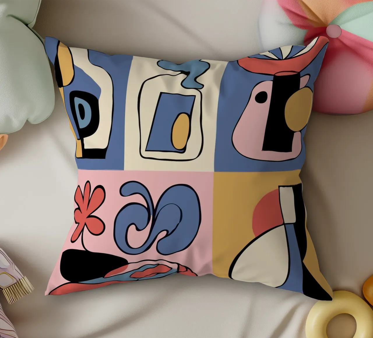 Bold abstract shapes cuscino da ramosashop