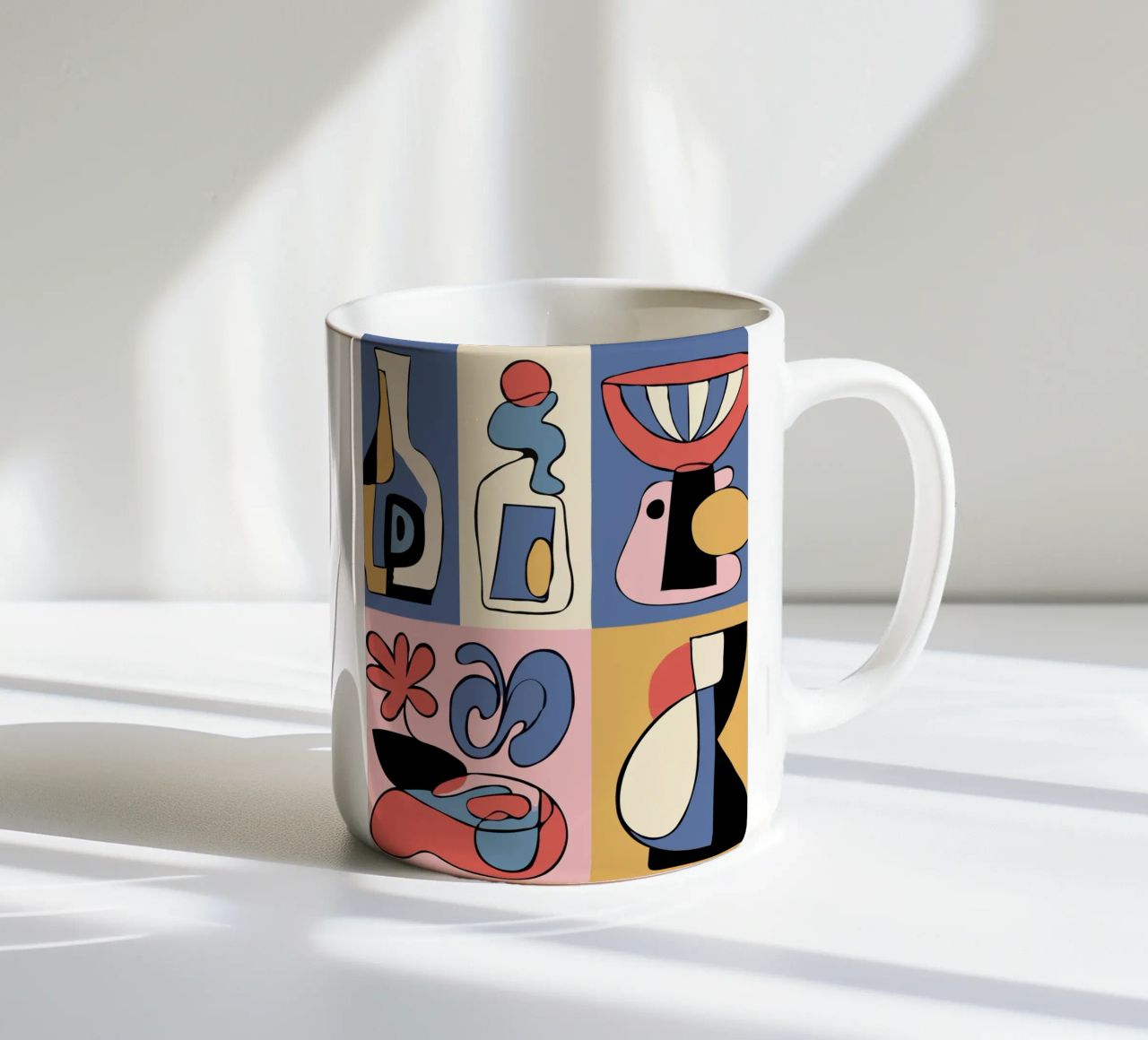 Bold abstract shapes keramische mok van ramosashop
