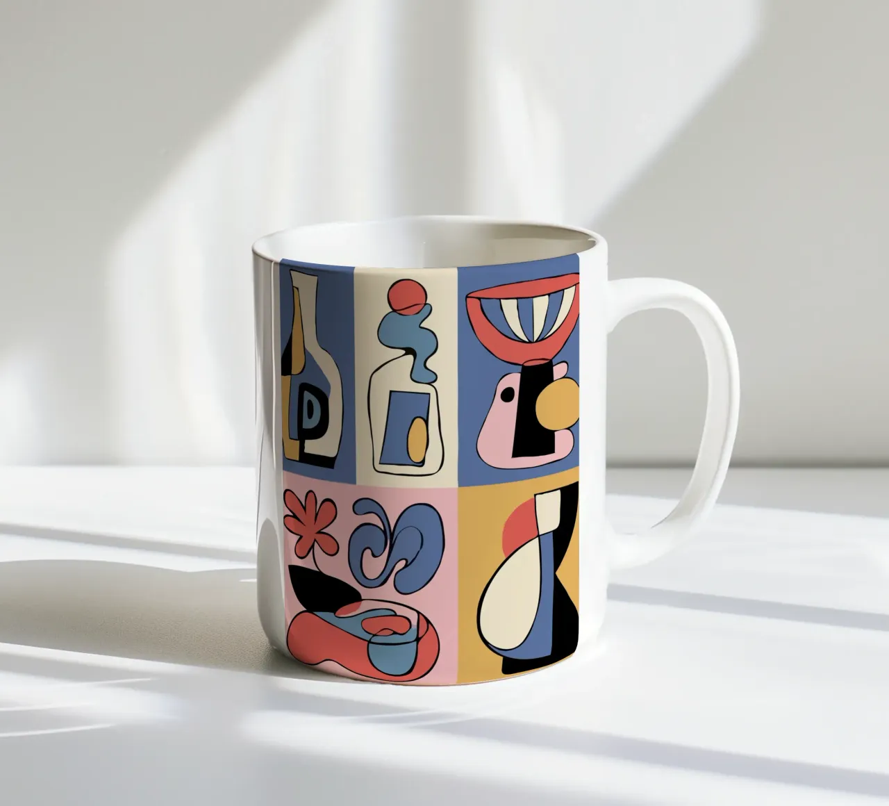 Bold abstract shapes ceramic mug by ramosashop