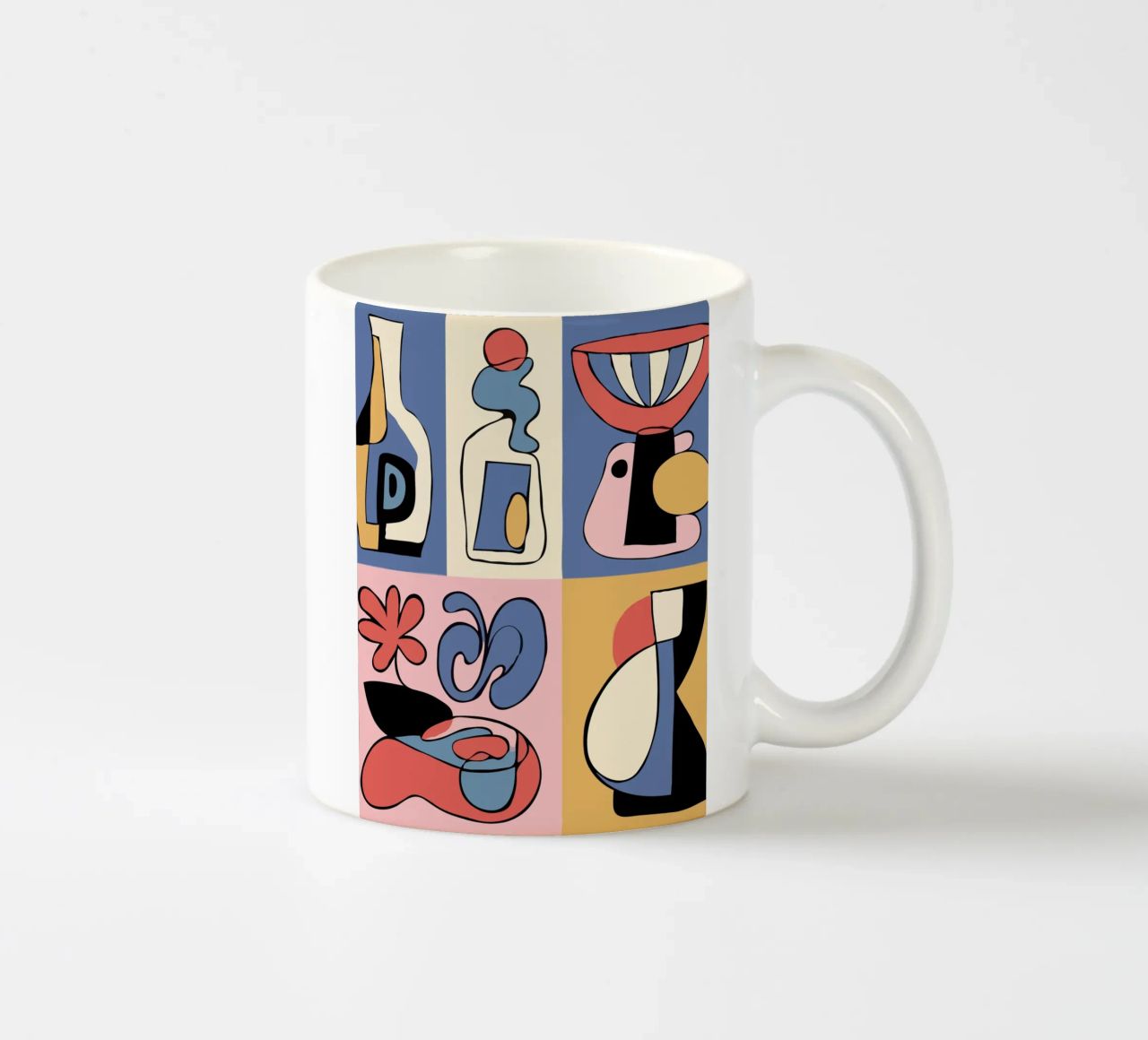 Bold abstract shapes keramische mok van ramosashop