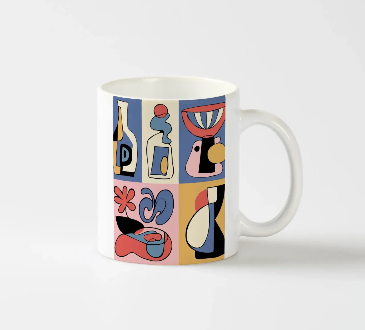 Bold abstract shapes keramische mok van ramosashop