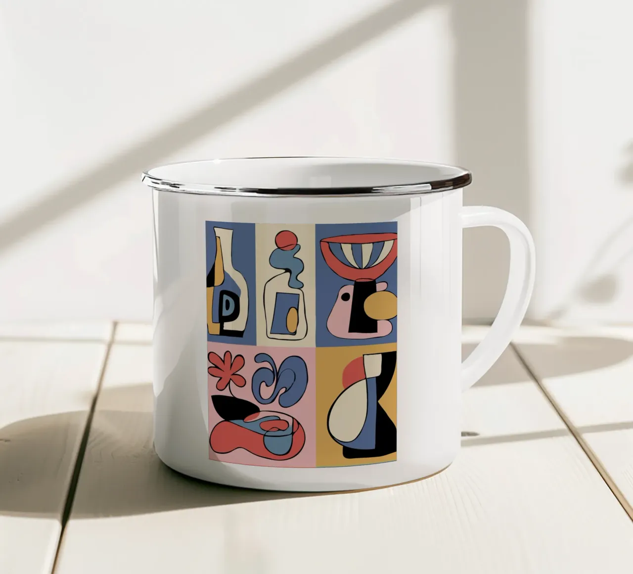 Bold abstract shapes Emaille Tasse von ramosashop