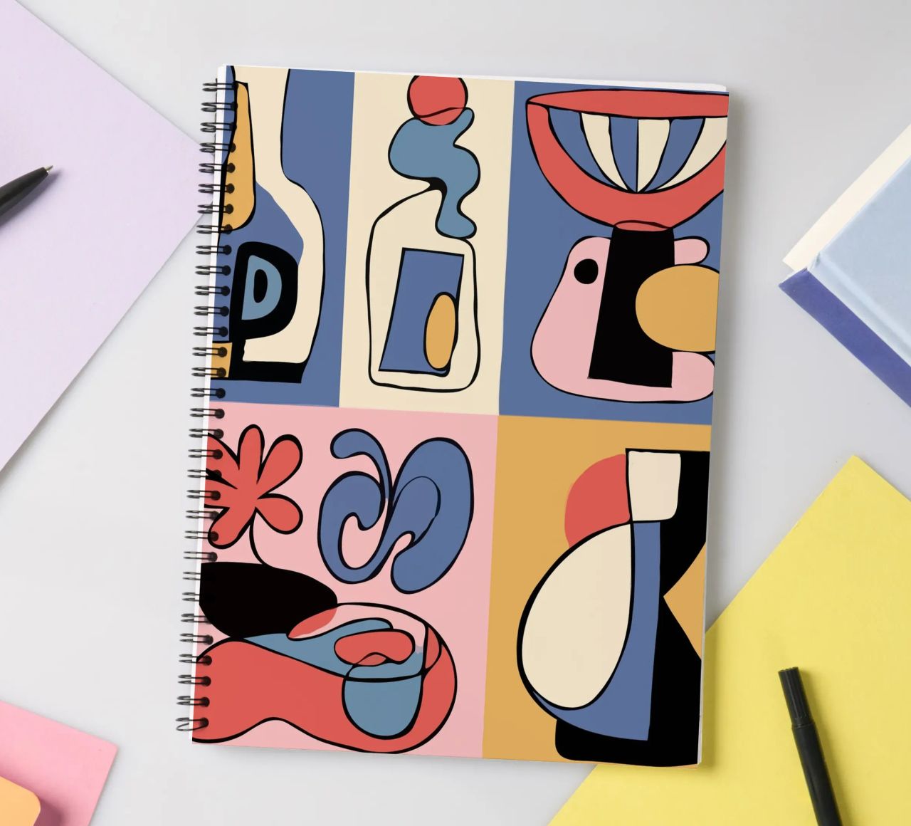 Bold abstract shapes spiral notebook by ramosashop