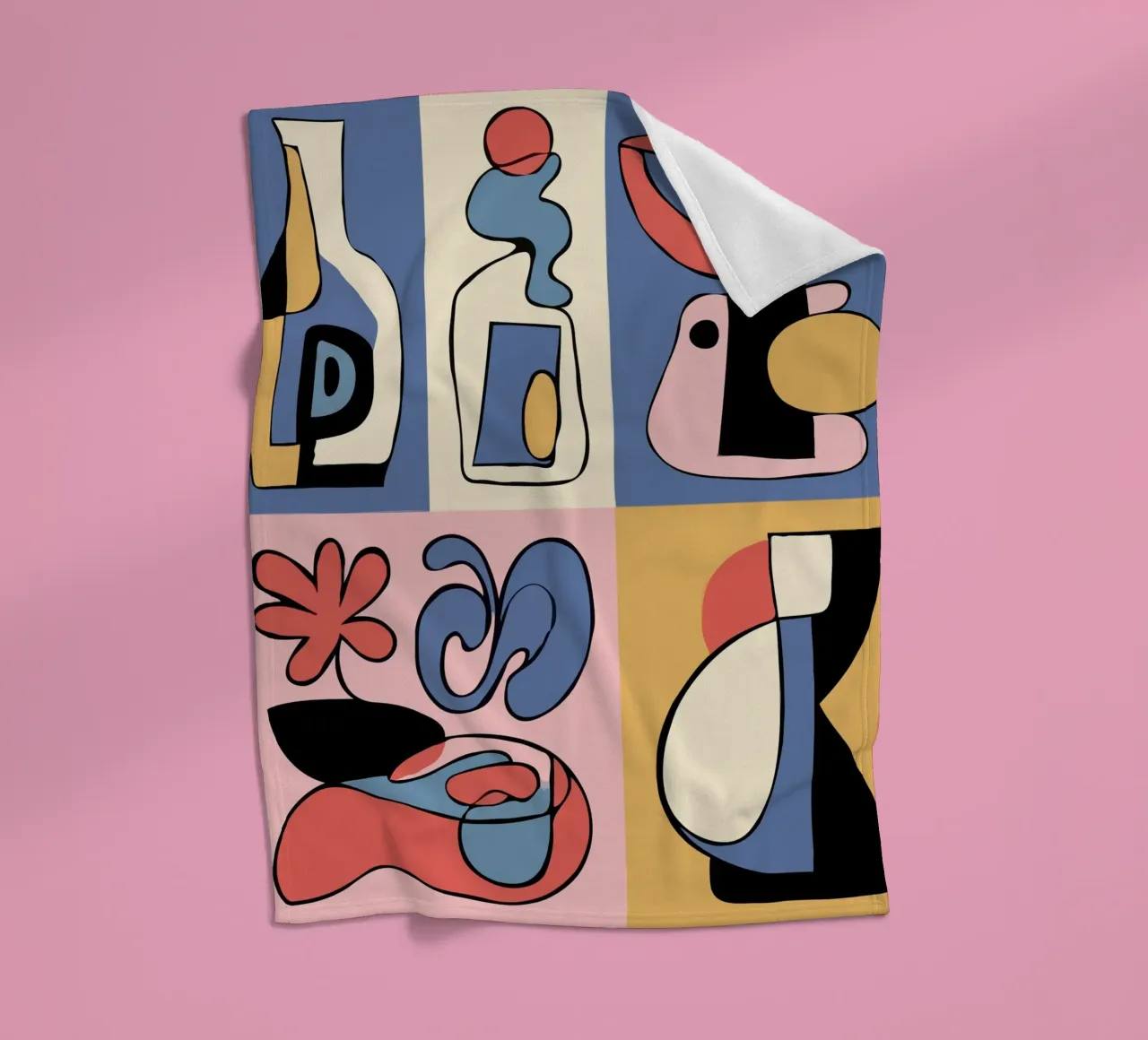 Bold abstract shapes coperta in pile da ramosashop