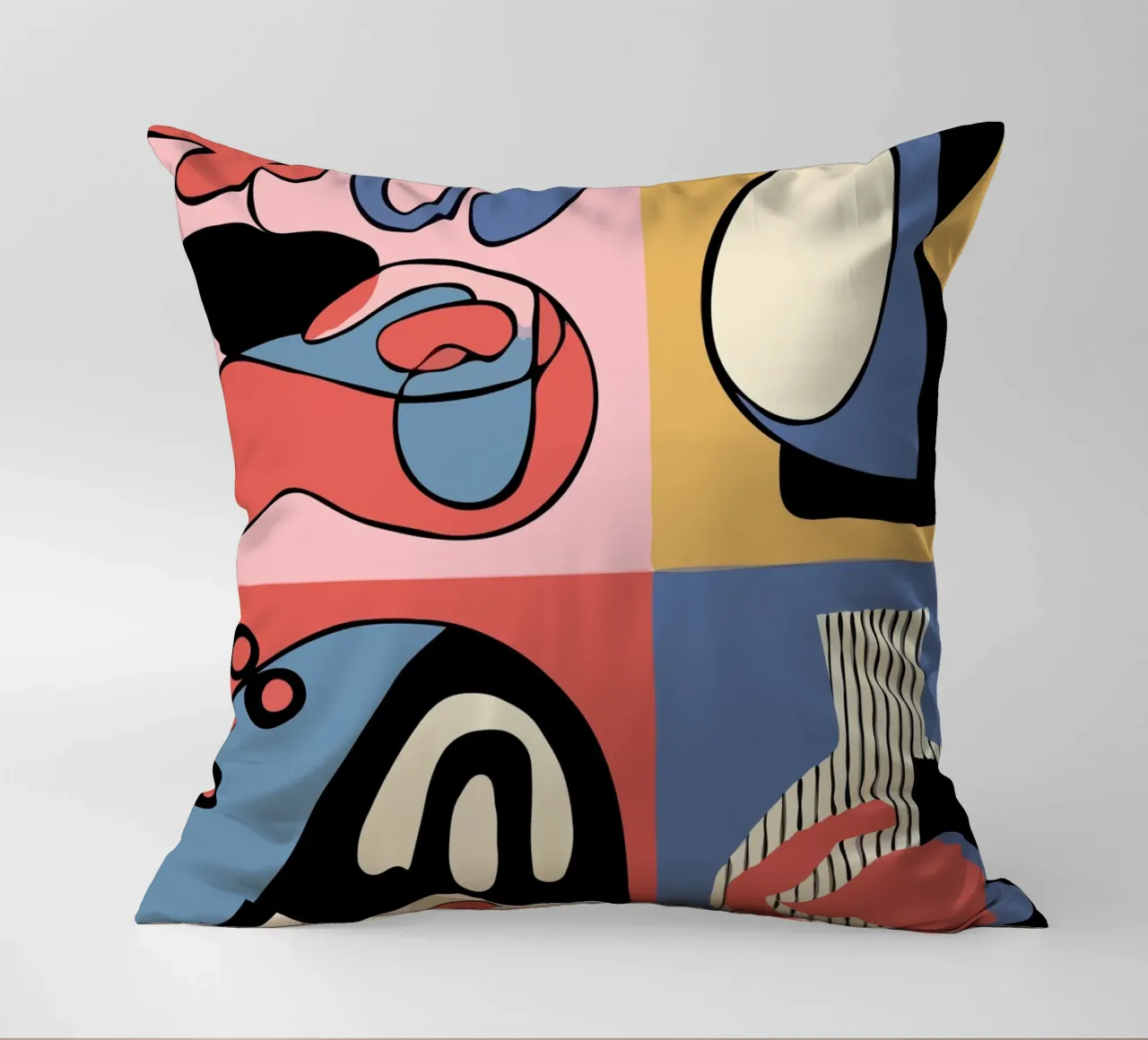 Vibrant abstract shapes and bold cuscino da ramosashop