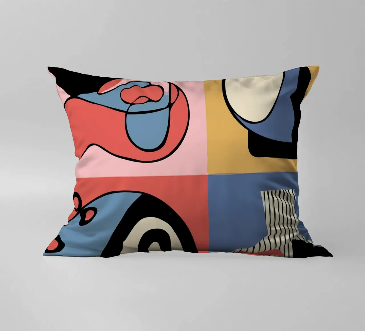 Vibrant abstract shapes and bold cuscino da ramosashop