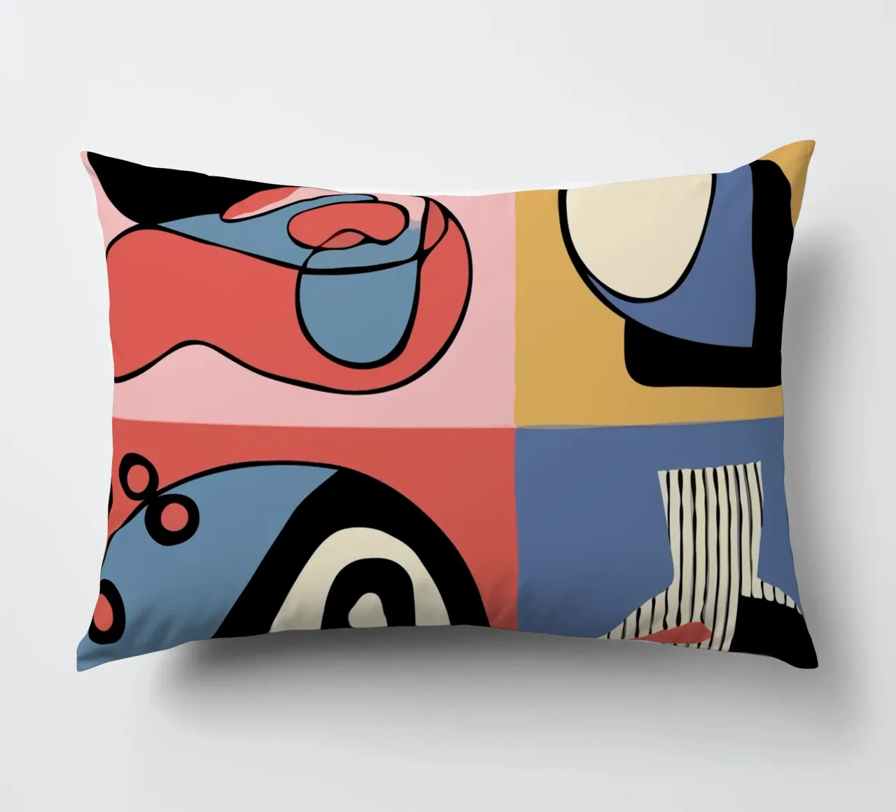 Vibrant abstract shapes and bold cuscino da ramosashop