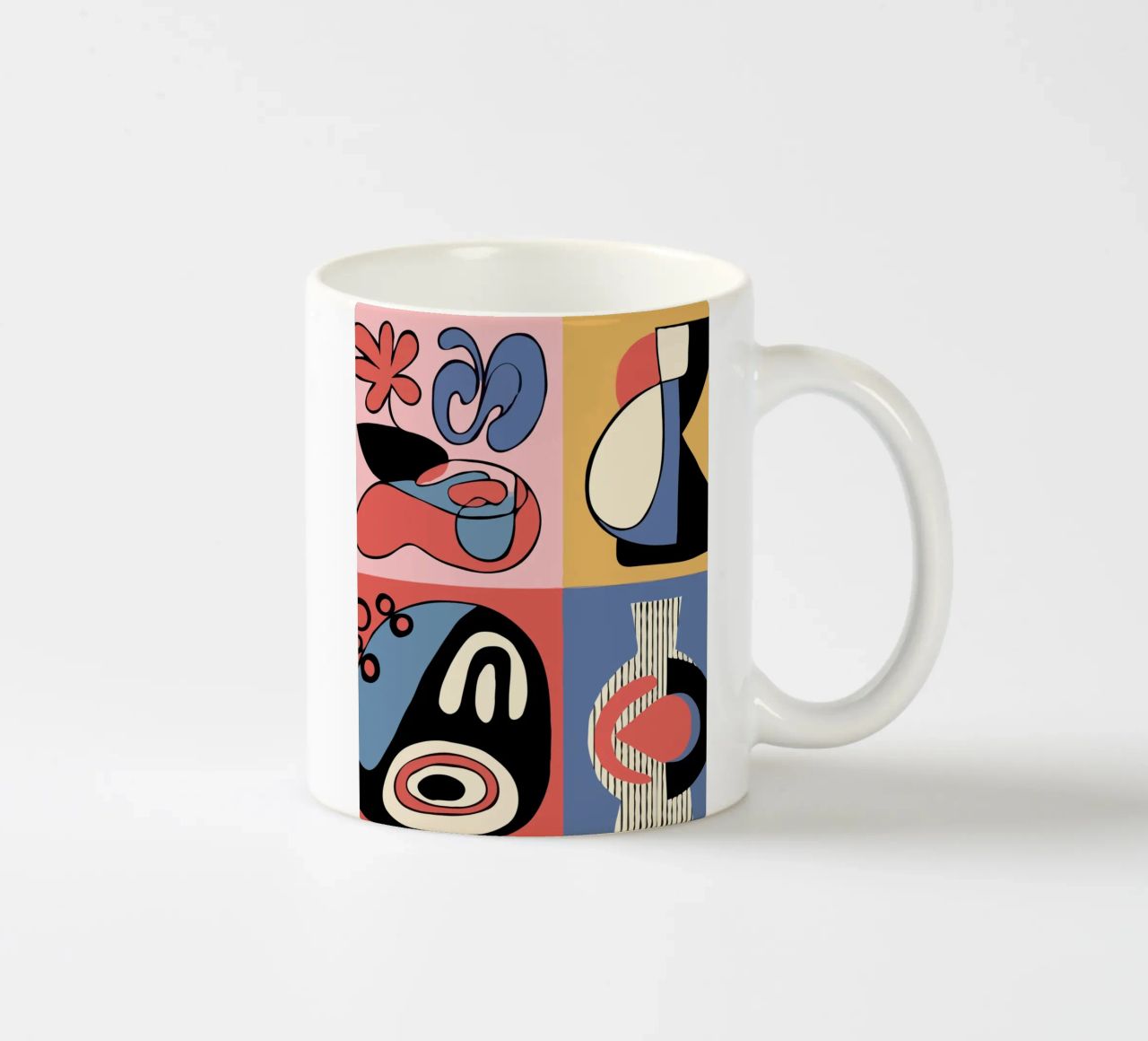 Vibrant abstract shapes and bold keramische mok van ramosashop