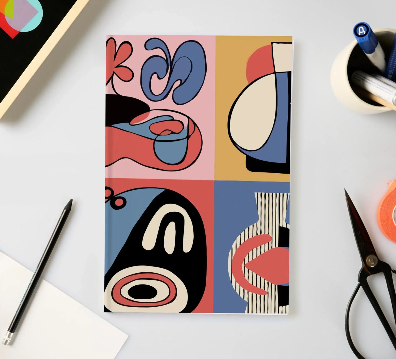 Vibrant abstract shapes and bold carnet de notes de ramosashop
