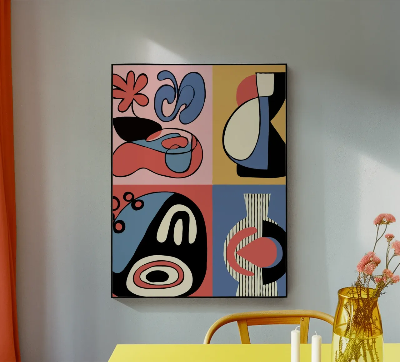 Vibrant abstract shapes and bold plexiglass da ramosashop