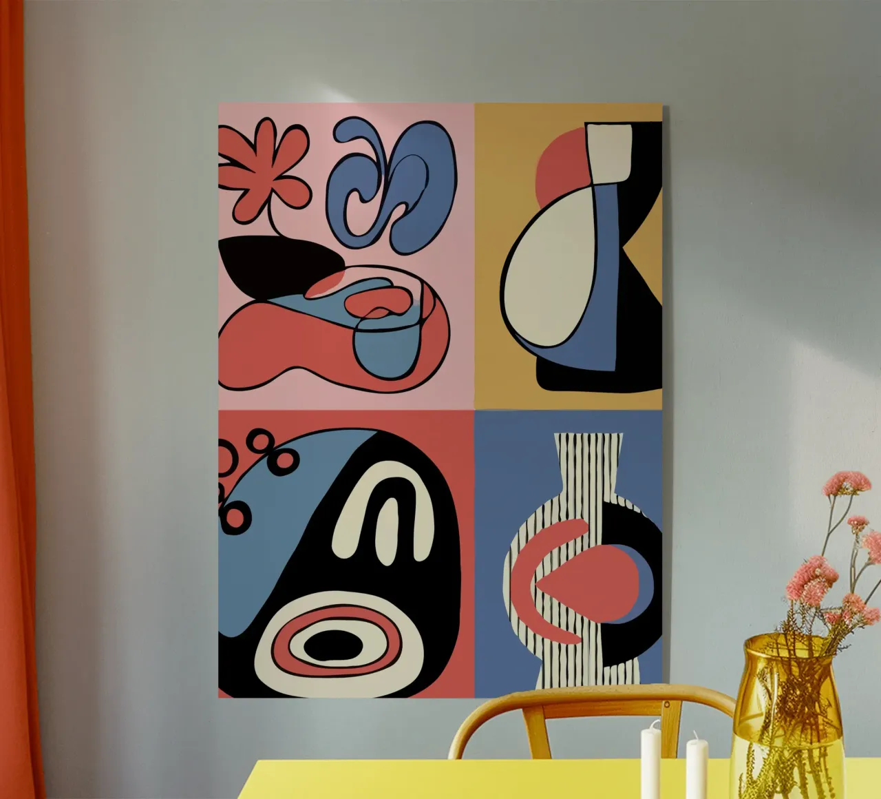 Vibrant abstract shapes and bold plexiglass da ramosashop