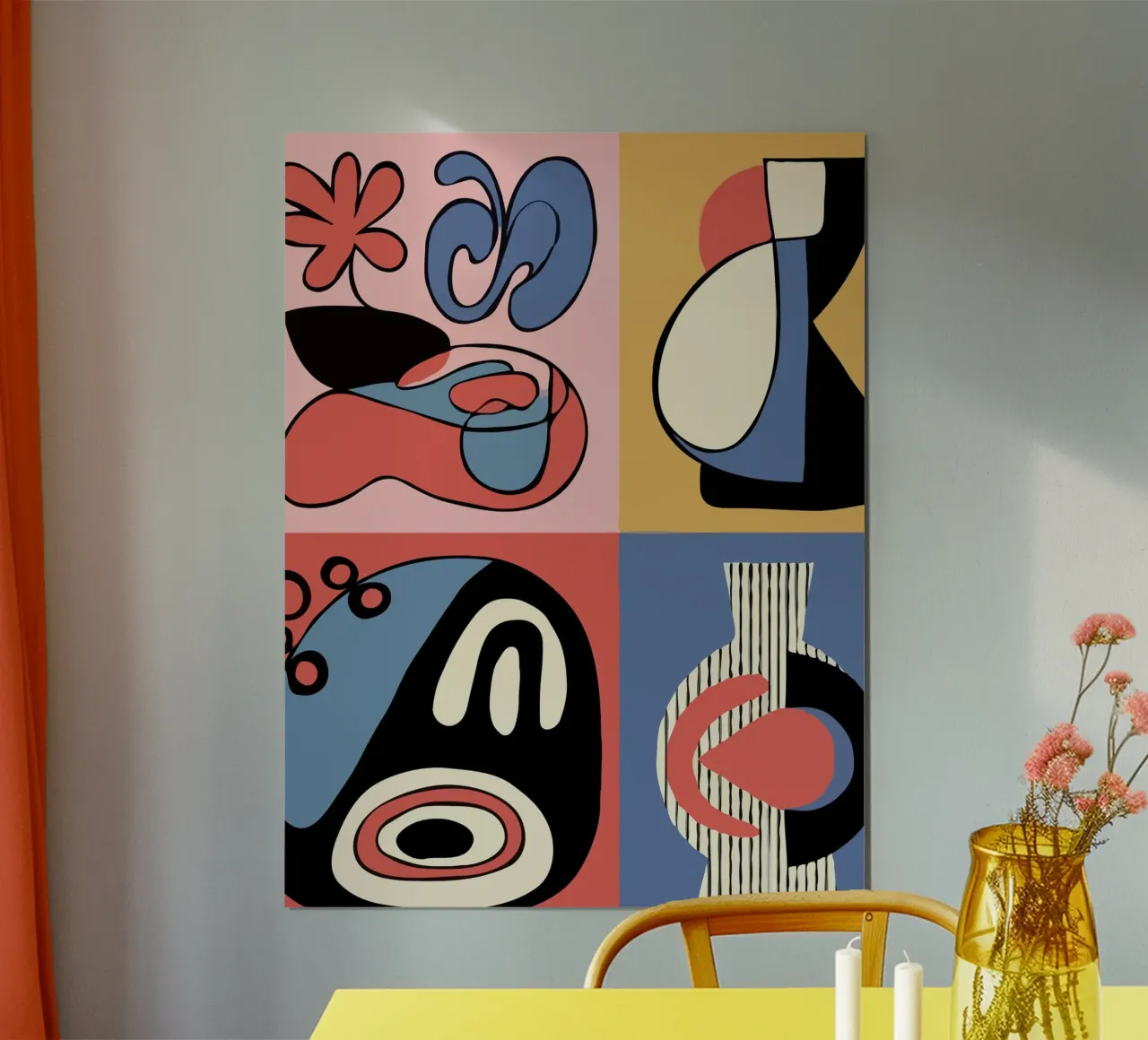 Vibrant abstract shapes and bold poster da ramosashop