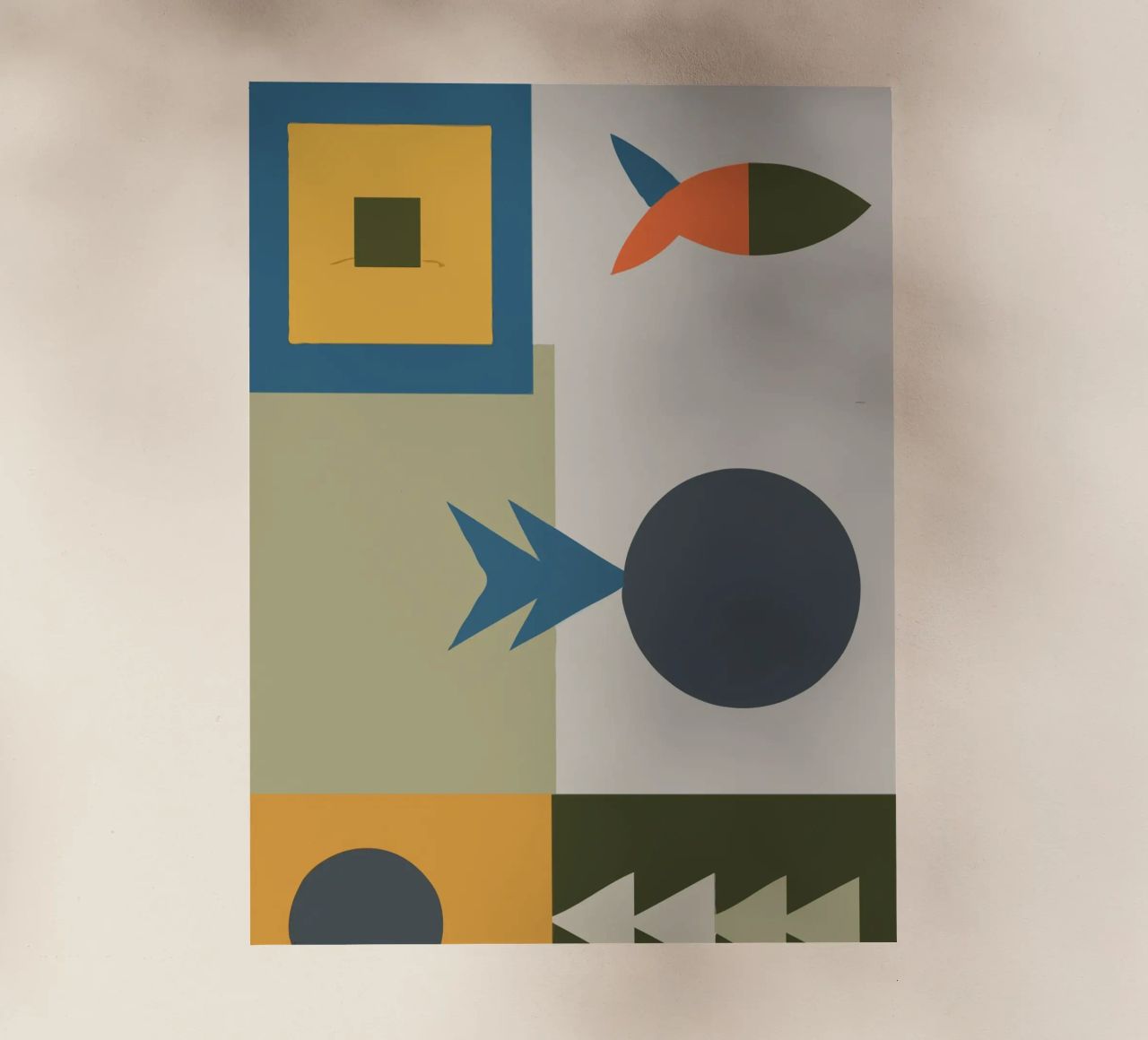 Geometric shapes in muted colors pellicola backlit da ramosashop