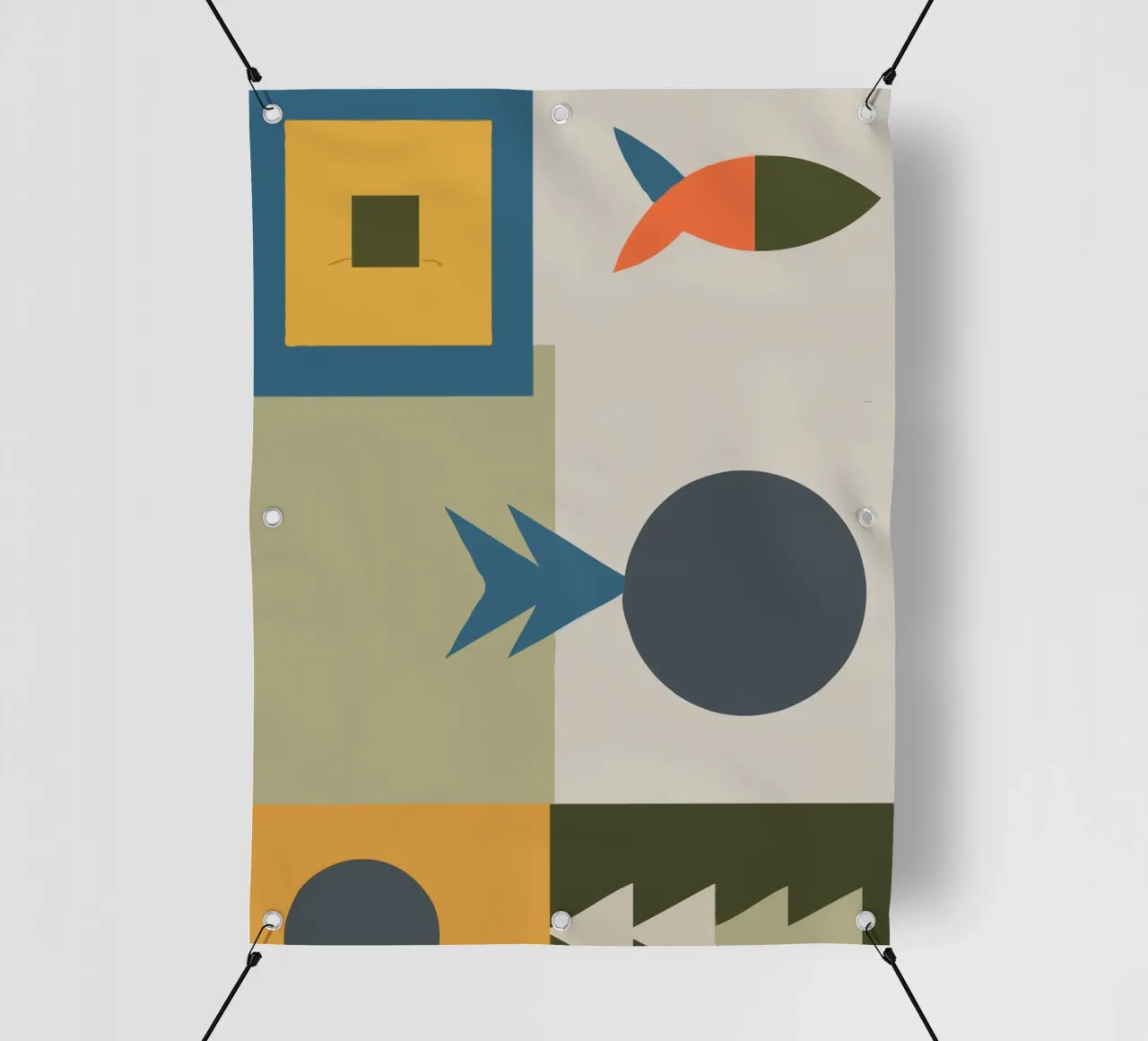 Geometric shapes in muted colors telo in pvc da ramosashop