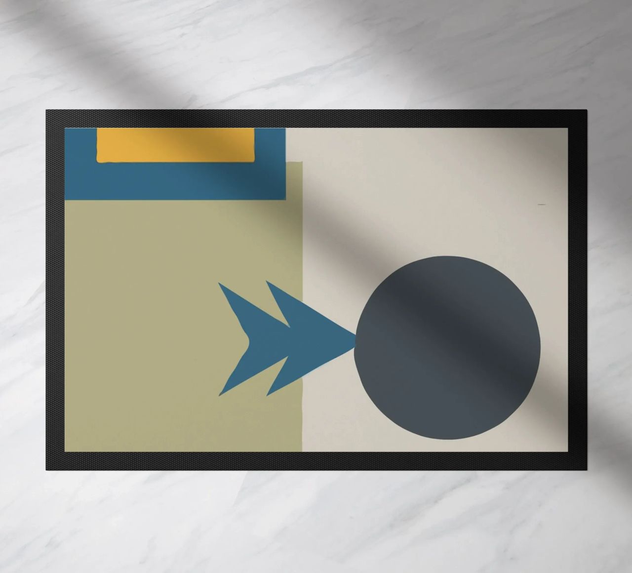 Geometric shapes in muted colors felpudo de ramosashop