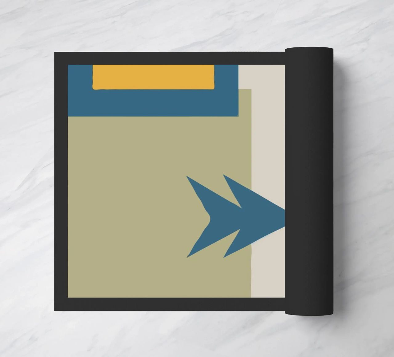 Geometric shapes in muted colors felpudo de ramosashop