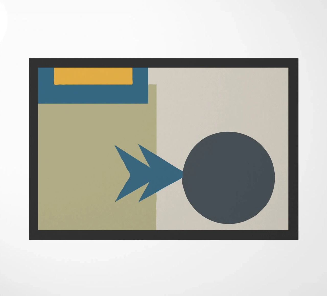 Geometric shapes in muted colors felpudo de ramosashop