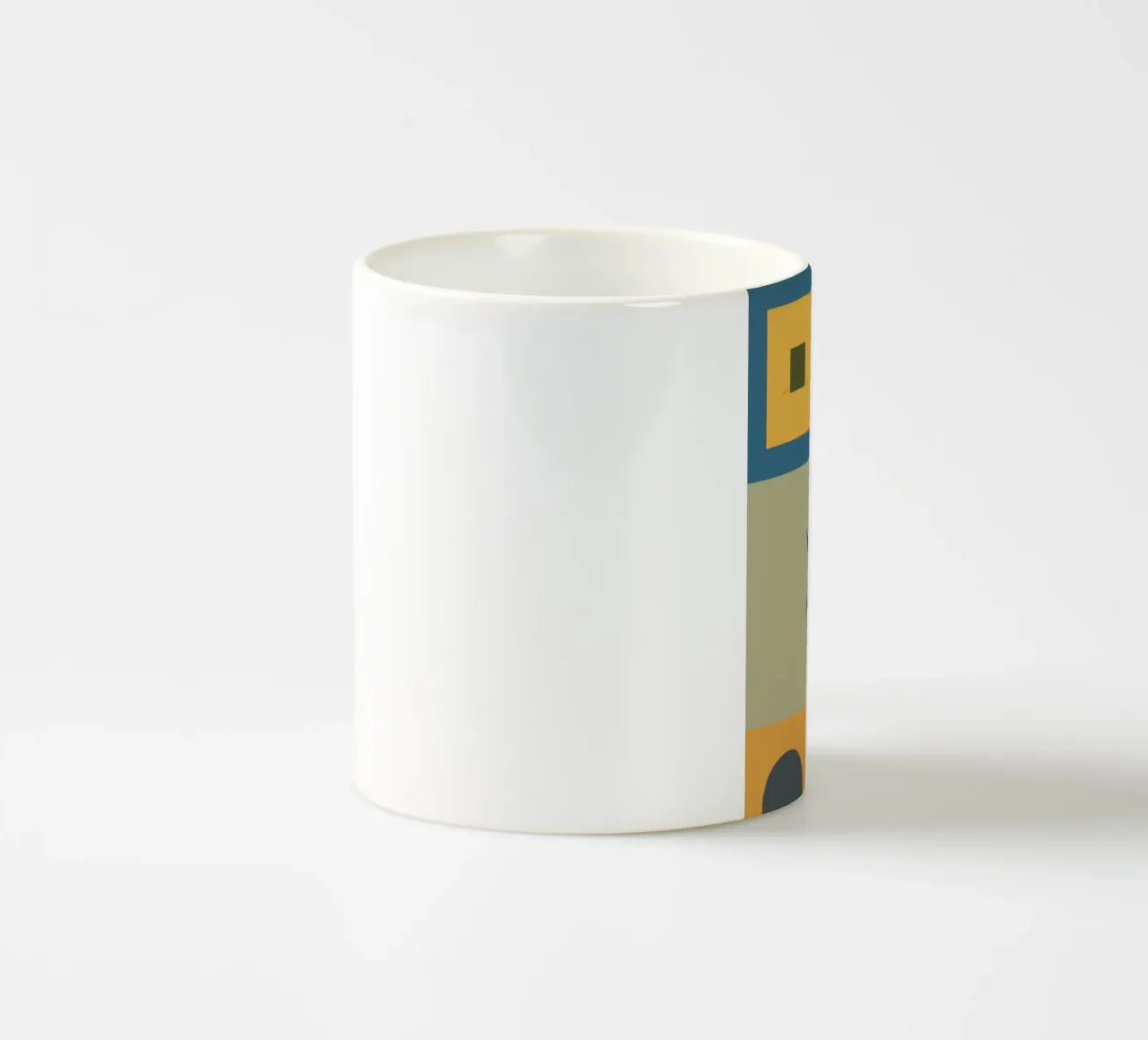 Geometric shapes in muted colors ceramic mug by ramosashop
