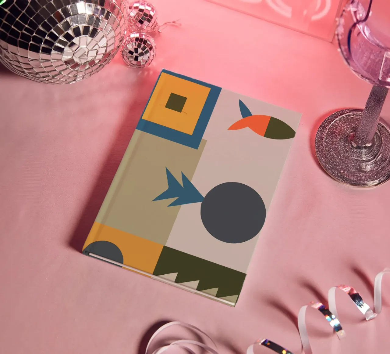Geometric shapes in muted colors notebook by ramosashop
