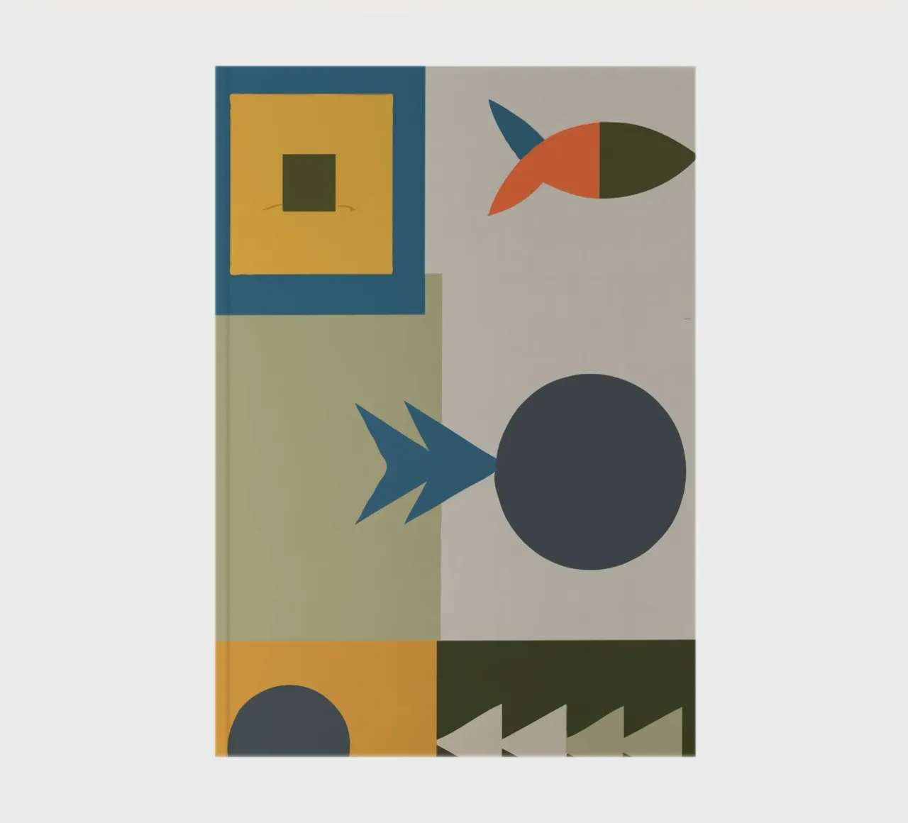 Geometric shapes in muted colors notebook by ramosashop