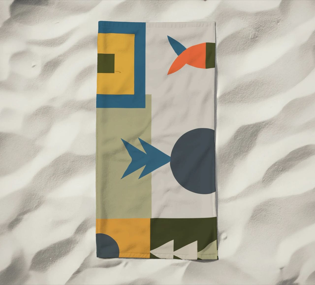 Geometric shapes in muted colors telo mare da ramosashop