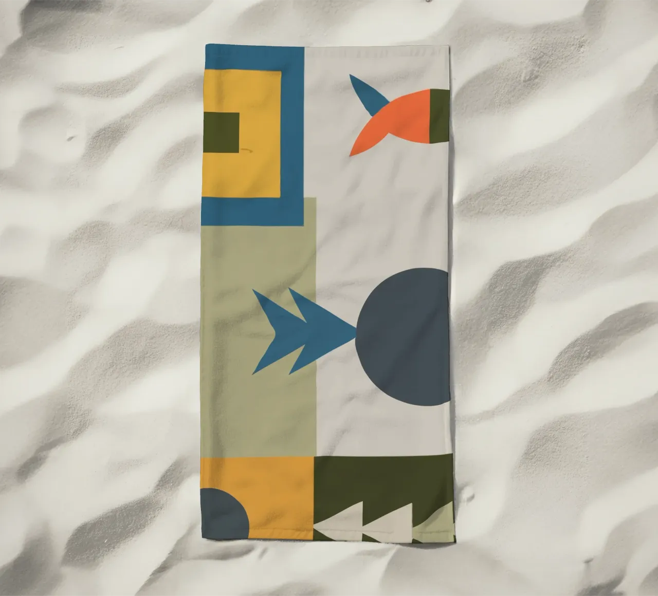 Geometric shapes in muted colors telo mare da ramosashop