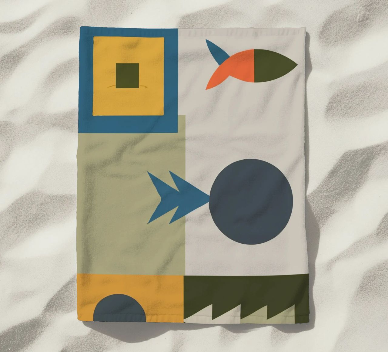 Geometric shapes in muted colors telo mare da ramosashop