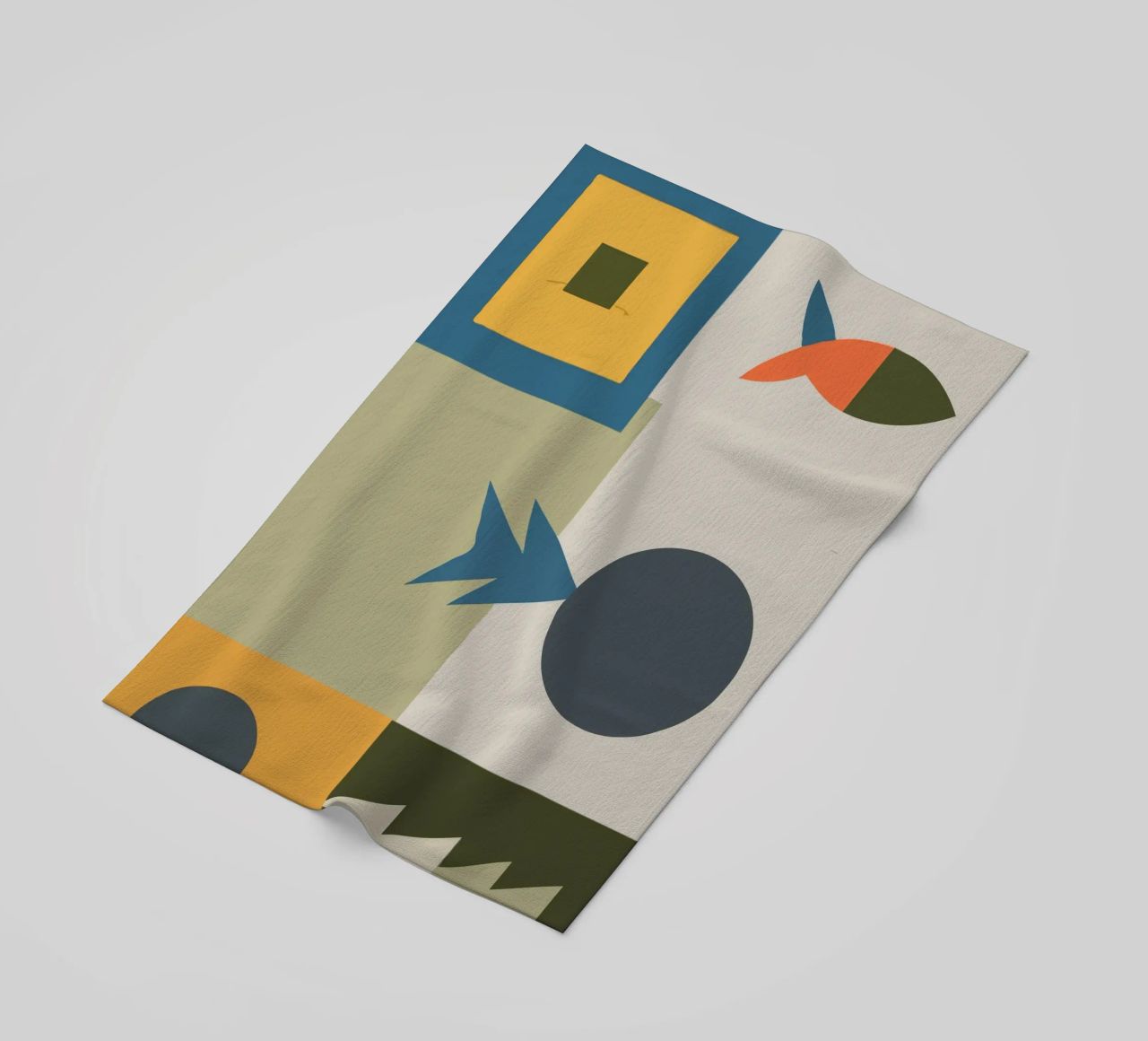 Geometric shapes in muted colors telo mare da ramosashop